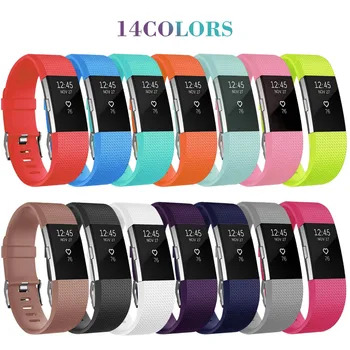 

Gosear 14PCS Colors For Fit bit Charge2 Square Grid Texture Replacement Wristband Watch Strap Band for Fitbit Charge 2