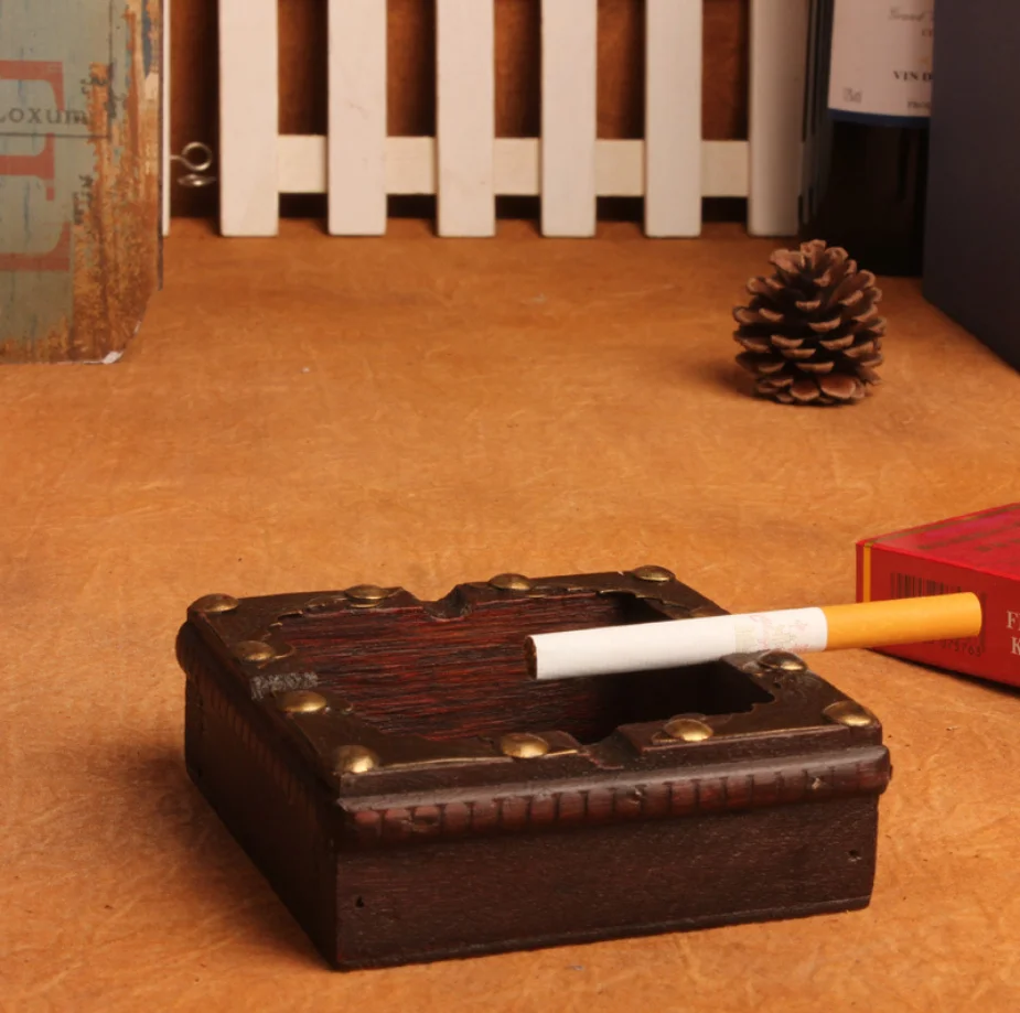 

Wood Ashtray Cigarette Cigar Handmade Tobacco Wooden Case 4 Cigarette Rests for Smoking Convenience 2 Styles