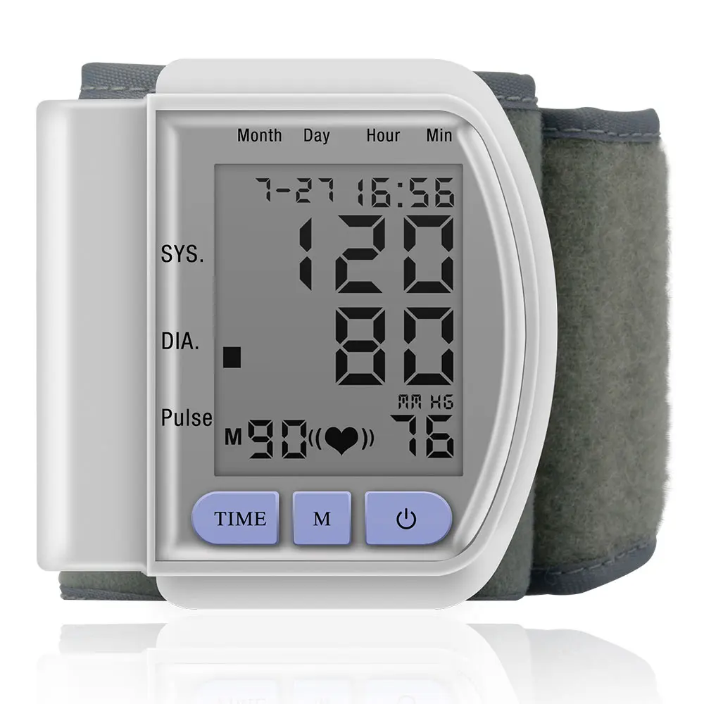 

Medical Wrist Blood Pressure Monitor AutomaticTonometr Measurement Tensiometro Digital Bp Heart Rate Monitor Sphygmomanometer