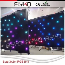 С алиэкспресс 2x3 м фонарик в итальянском стиле RGB 3in1 СВЕТОДИОДНЫЙ Звездный светодиодный занавес