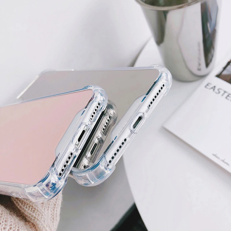  Luxury Mirror case For iphone XS Max XR Cover silicone soft TPU shockproof case for iPhone 6 6s 8 7 plus X coque women makeup (8)