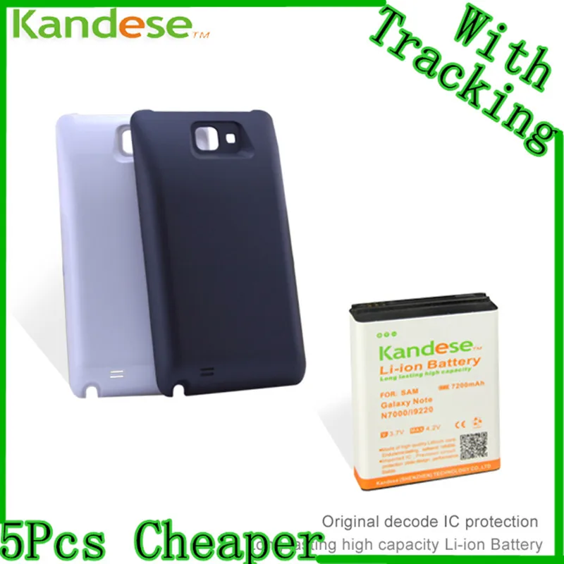 Kandese Extended Large Capacity 7200mAh Lithium Battery Replacement for phone Samsung Galaxy NOTE N7000 I9220 with