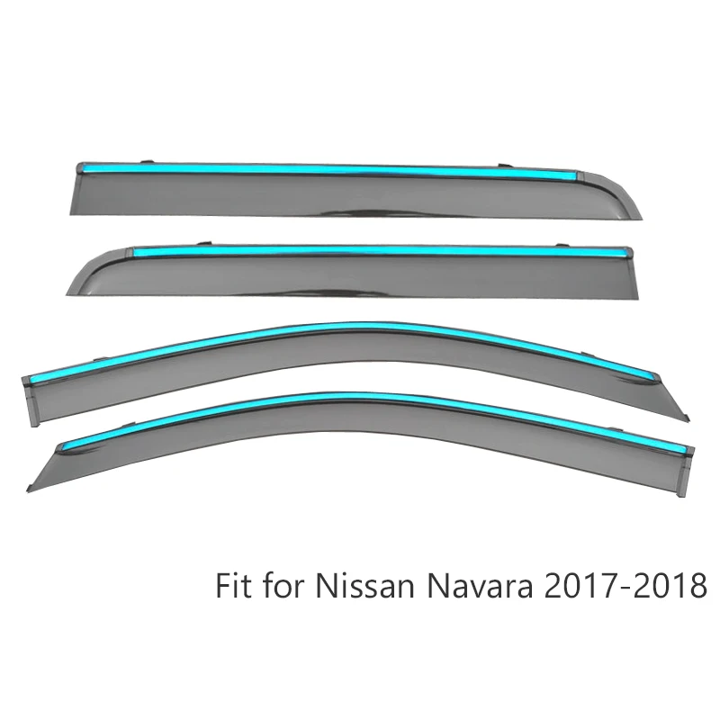 OVERE 1 компл. дым козырек на ветровом стекле для Nissan Navara автомобиль-Стайлинг ABS Vent Защита от солнца дефлекторы охранные предметы - Цвет: Navara 2017-2018