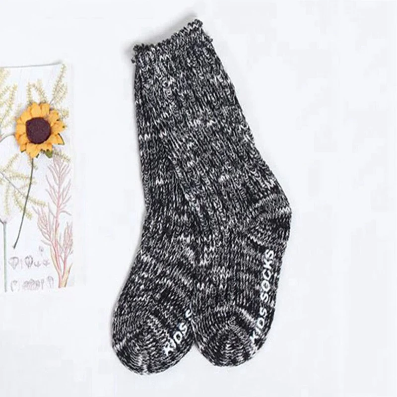Г. Новые нескользящие носки осенне-зимние шерстяные толстые носки из пряжи детские Нескользящие хлопковые носки для малышей