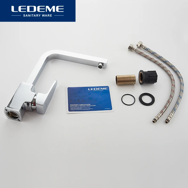 LEDEME Смеситель для кухни высокий с гайкой латунь Цвет: хром L4030 2|tap for kitchen|kitchen faucet