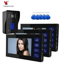 Yobang Security freeship 7 Inch Doorbell Camera Video Intercom Door Phone with RFID Card Reader Wide Angle Peephole Viewer