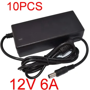 

10pcs New 12V6A AC 100V-240V Converter Adapter DC 12V 6A 72W Power Supply DC 5.5mm x 2.1-2.5mm for 5050/3528 LED Light