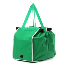 Многоразовая большая тележка с зажимом в корзину сумки для покупок портативные зеленые тканевые сумки складные сумки