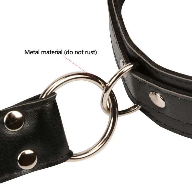 Female Leather Handcuffs Neck collar Wrist strap Fetish Bondage Erotic sex toys Bdsm Restraint sex toy