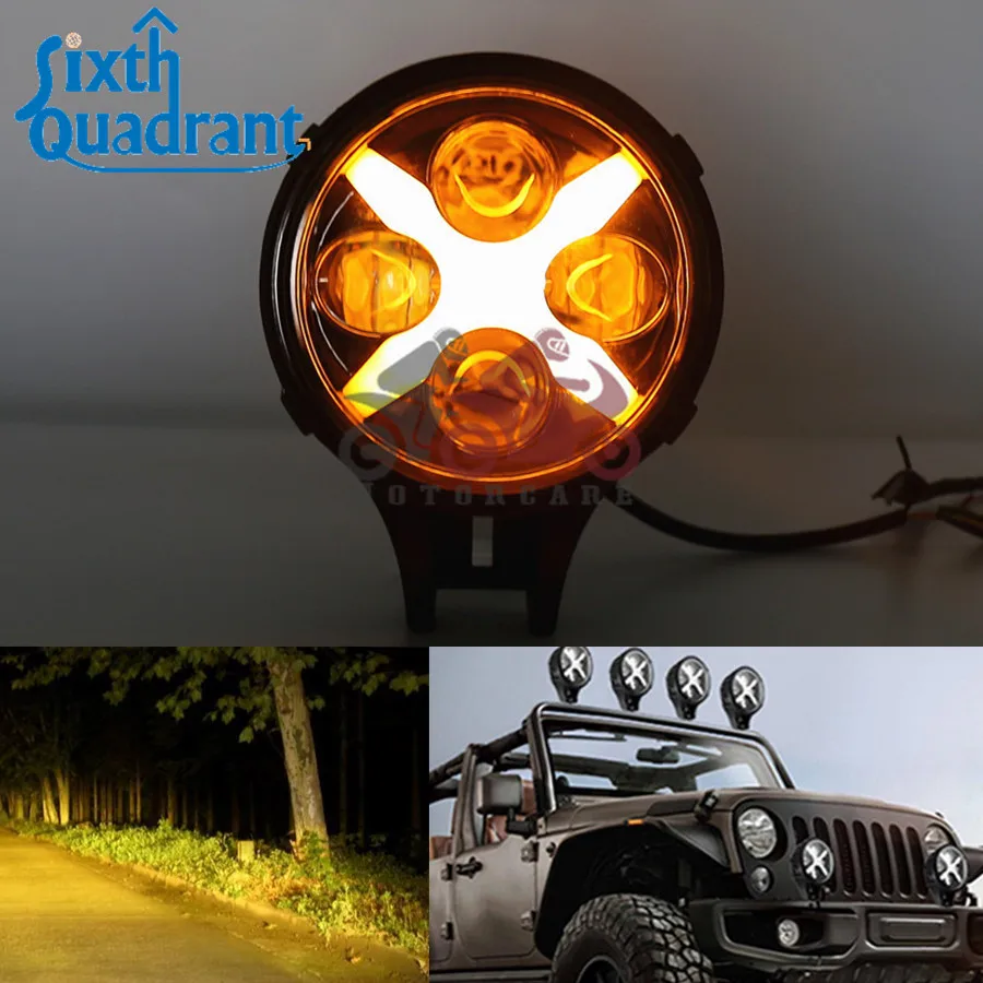 

1 Pcs 5 DRL Color White / Amber / Red /Green /Blue 60W LED Round Work Light White Fog Light for Jeep Wrangler Offroad Off-Road
