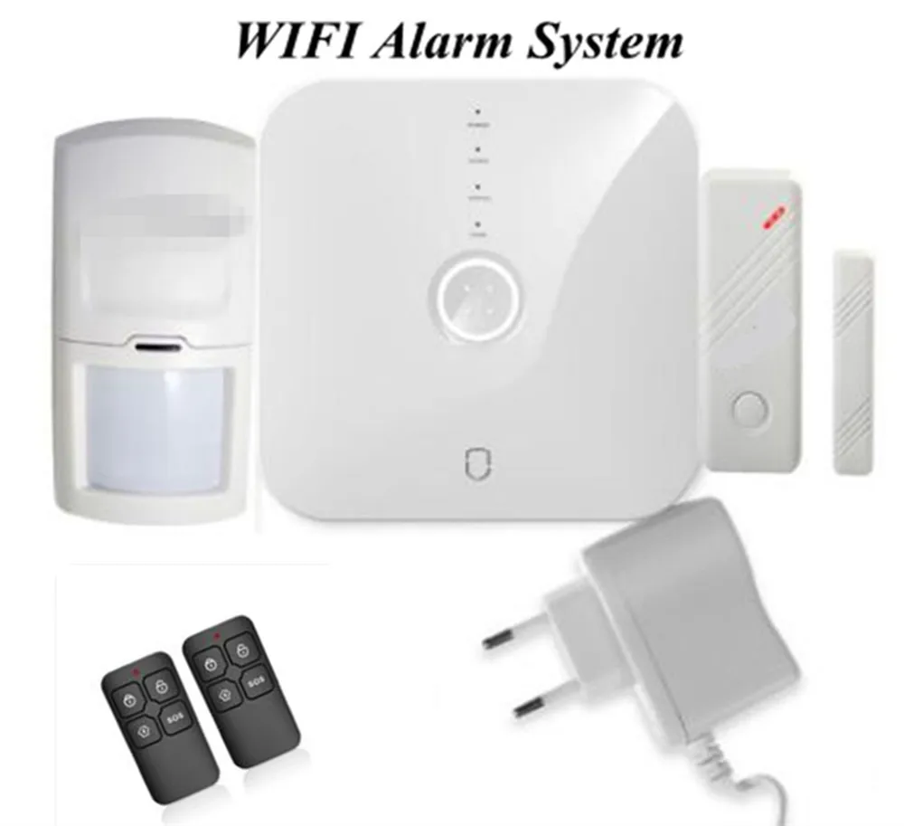 Sistema de Alarme Sensor de Porta Detector de Movimento Wi-fi Home Security Controle Remoto Pir App