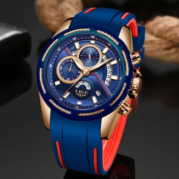 

LIGE NEW Men Watches Top Brand Luxury Blue Male Watch Fashion Leather Strap Casual sport Wristwatch With Big Dial Drop Shipping