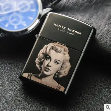 Новинка, USB Зажигалка, электрическая импульсная дуговая зажигалка, ветрозащитная металлическая сигаретная плазма, беспламенные сигарные гаджеты для мужчин - Цвет: Marilyn Monroe