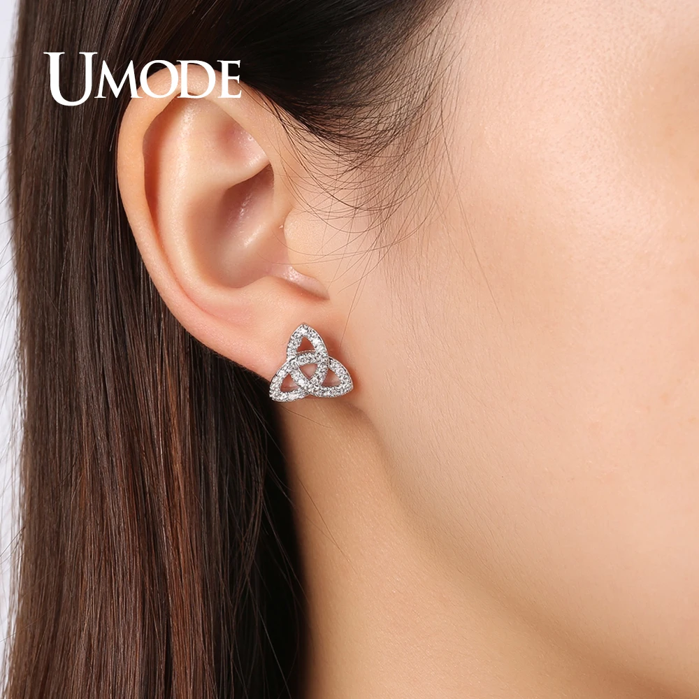 UMODE Brand Fashion Party Wedding Jewelry Stud Earrings for Women White Gold Color Boucle D'oreille Femme Christmas Gifts UE0324
