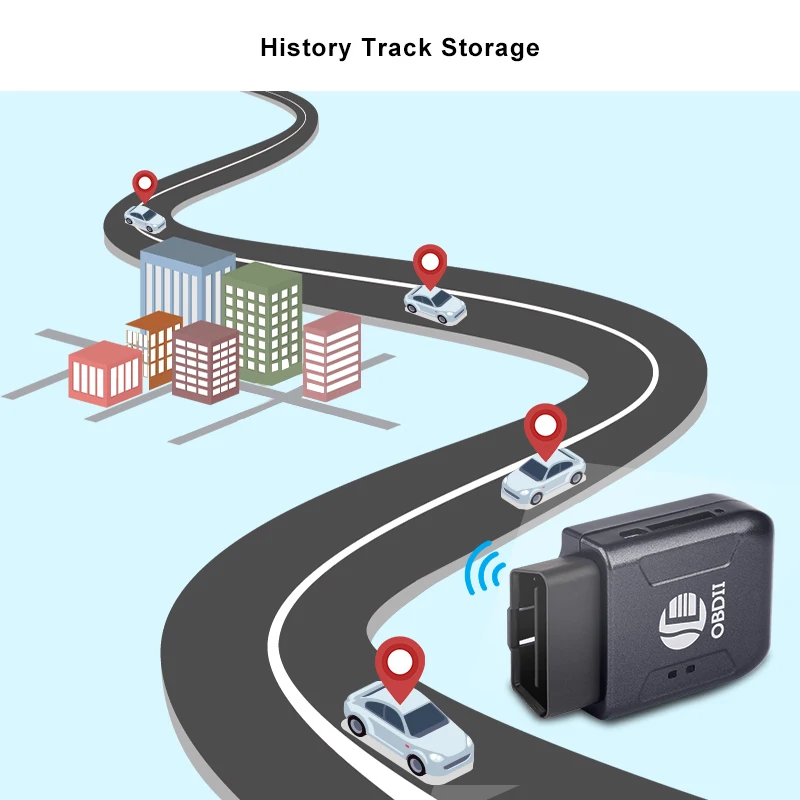 Мини GPS трекер для автомобиля TK206 GSM GPRS OBD II в реальном времени четырехдиапазонный