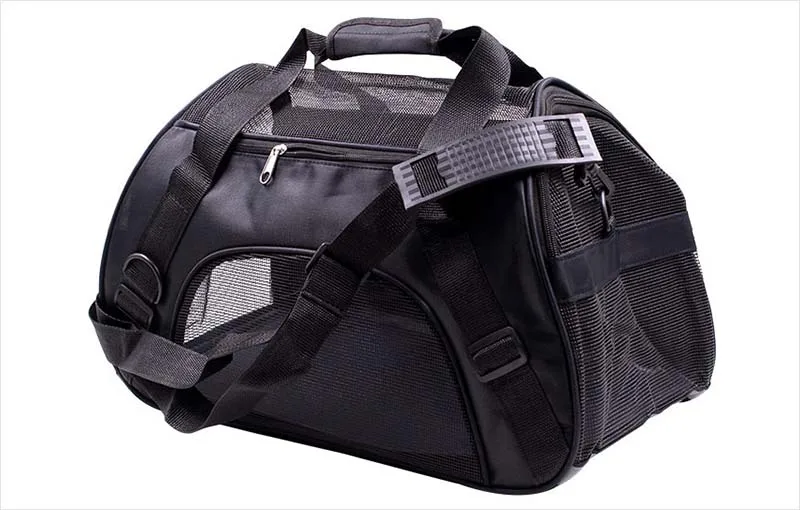 Black dog carrier bag