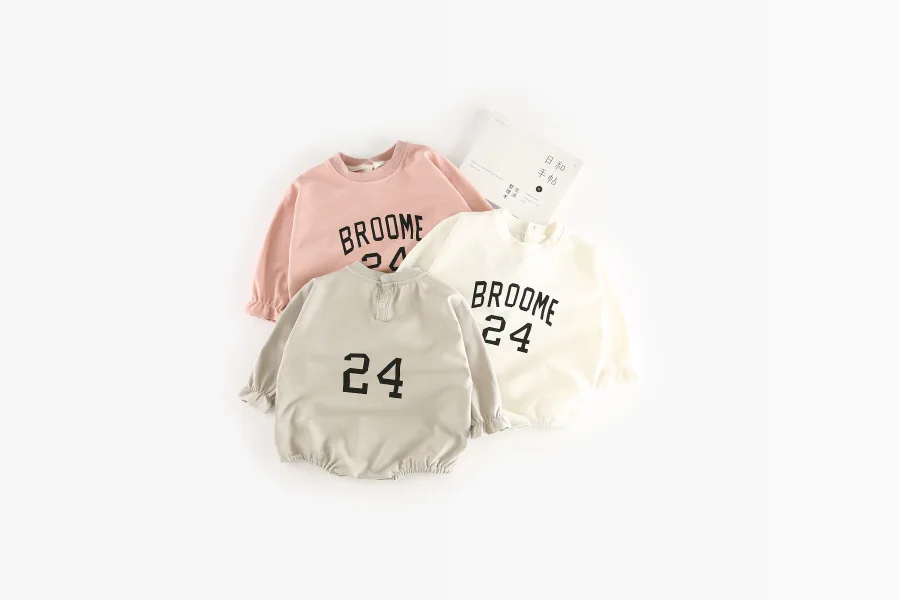 Spring Baby Rompers 2018 In Kids Girls Jumpsuit Newborn Unisex Rompers with Letter Numer 24 Printed Cute Boys Rompers 6M-24M (1)