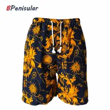Летние мужские повседневные шорты в стиле барокко с цветочным принтом, королевская роскошная модель с золотыми листьями, свободные шорты с Медузой, мужские бермуды
