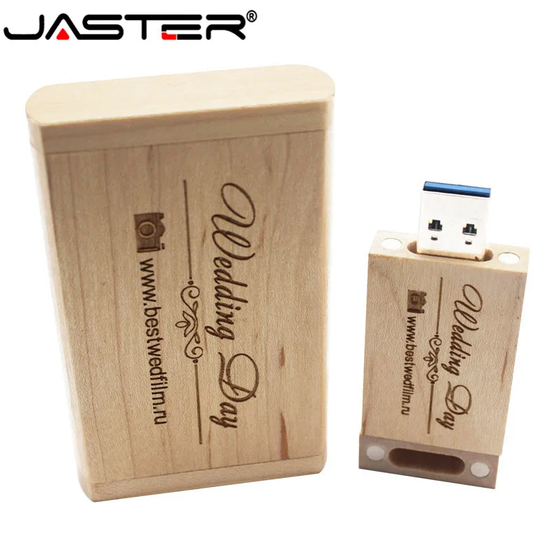 JASTER персонализированные натуральный клен деревянные USB 2,0 флэш-памяти флешки свадебные фотографии 4 ГБ 8 ГБ 16 ГБ 32 ГБ 64 ГБ