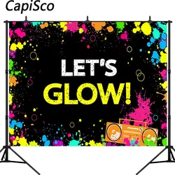 Capisco Let's Glow Splatter фотографии задний план музыкальная группа граффити светящиеся баннер для украшения вечеринки неонвечерние партии фонов