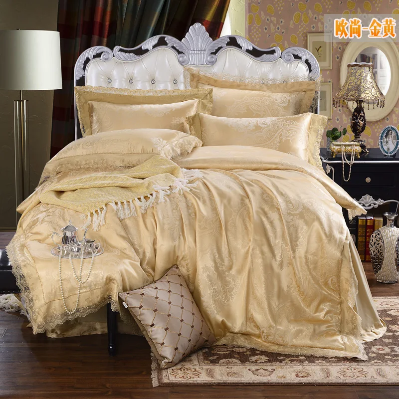 Elegant luxury bedding set European modal&cotton fabric Lace duvet