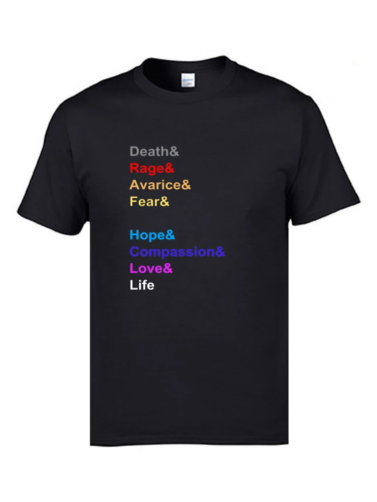 100% Cotton Man Short Sleeve Power Rings 14661 T Shirt Custom Tops & Tees Funny Gift Crew Neck T Shirt Wholesale Power Rings  14661 black