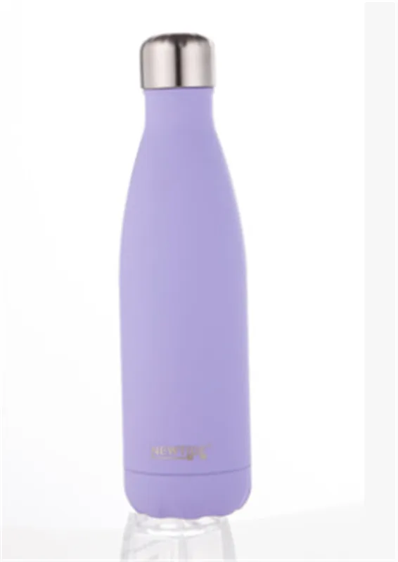 Портативная бутылка для воды с вакуумной изоляцией из нержавеющей стали Герметичный Термос с двумя стенками горячий/холодный 500 мл для путешествий на открытом воздухе - Цвет: Фиолетовый