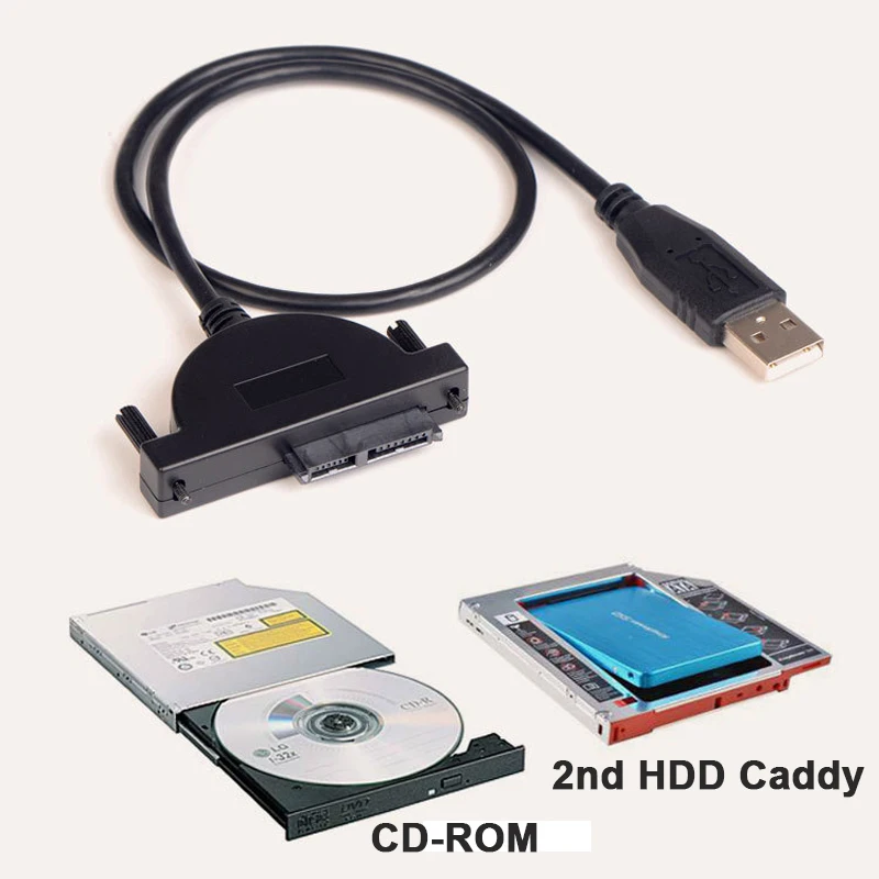 Кабель адаптер WEIJINTO USB 2 0 для Mini Sata II 7 + 6 13 контактный ноутбука CD/DVD ROM|usb 2.0|mini satausb 2.0