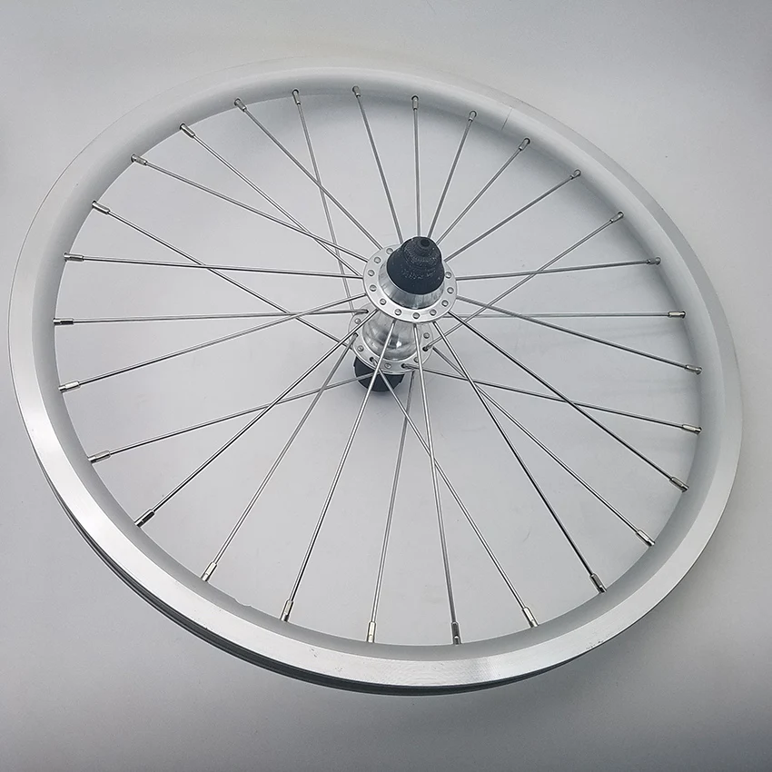 Top 20 inch bike wheel set 406 bicycle wheel for dahon steel balll hub Stainless steel spokes 74mm 130mm for folding bike 5