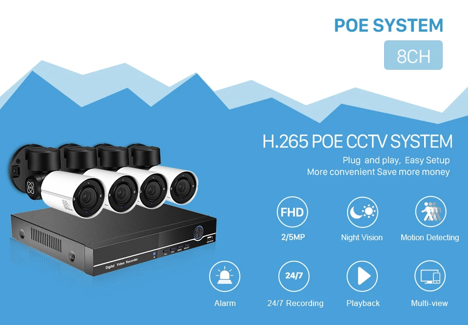 4CH H.265 PTZ 5.0MP 2.0MP POE 4X Zoom NVR комплект системы видеонаблюдения ip-камера наружный комплект видеонаблюдения Открытый водонепроницаемый