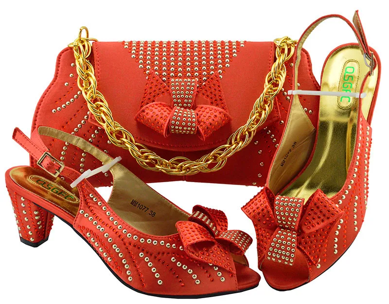 Coral italian shoes and bag matching set african aso ebi Coral italian shoes and bag matching set african aso ebi