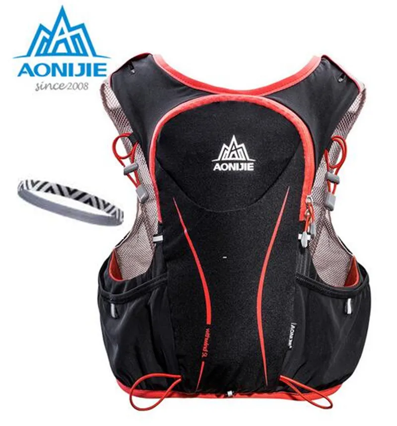 AONIJIE Outdoor Sports Running Backpack 5L Marathon Hydration Vest Pack Water Bladder Hiking Camping Running Marathon Race
