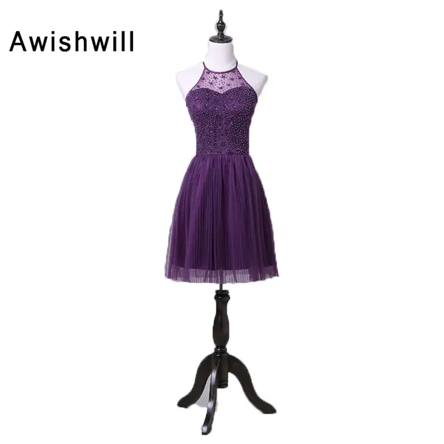 Dark Purple Short Dress