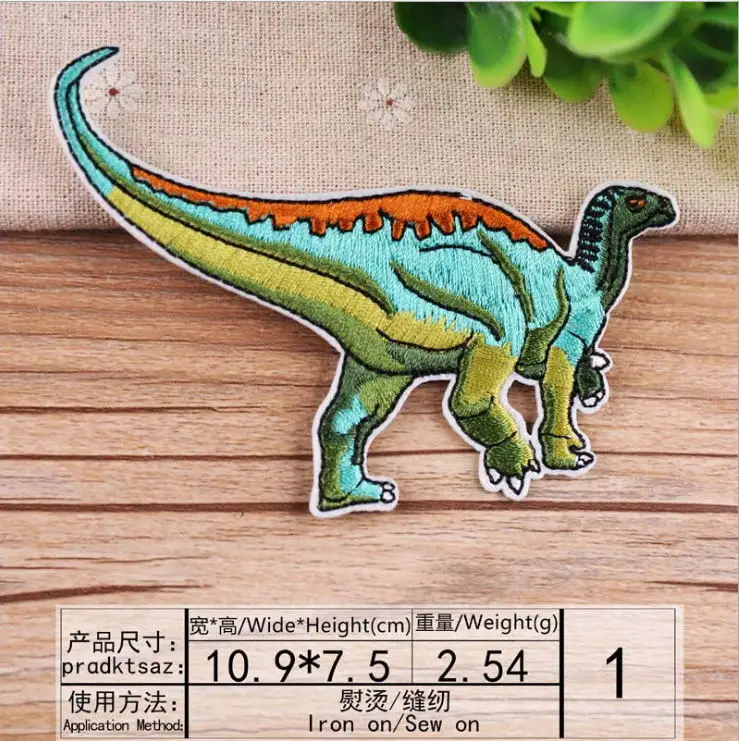 Новое прибытие 10 шт. дикий Животные Dino. Вышитые патчи утюг на джинсы Пальто футболка сумка Чистка hat мотив аппликация аксессуар diy