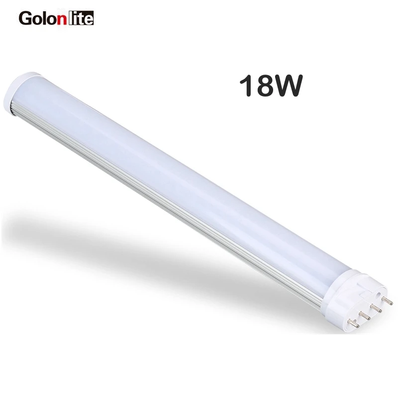 Golonlite 18w 2g11 led tube 417mm replace 4 pin pll lamp 36w 120v 230v CE  white 4000K 6000K 12W 322mm 9W 227mm 22W 542mm 571mm|led tube|led 2g112g11  led - AliExpress