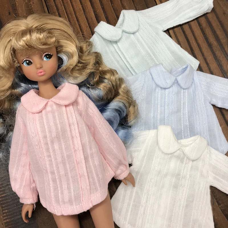 1 комплект мода 1/6 Blyth Кукла Одежда Простой Длинный Рукав Рубашка для Momoko, licca, azone 30 см Blyth подарок кукла аксессуары подарок