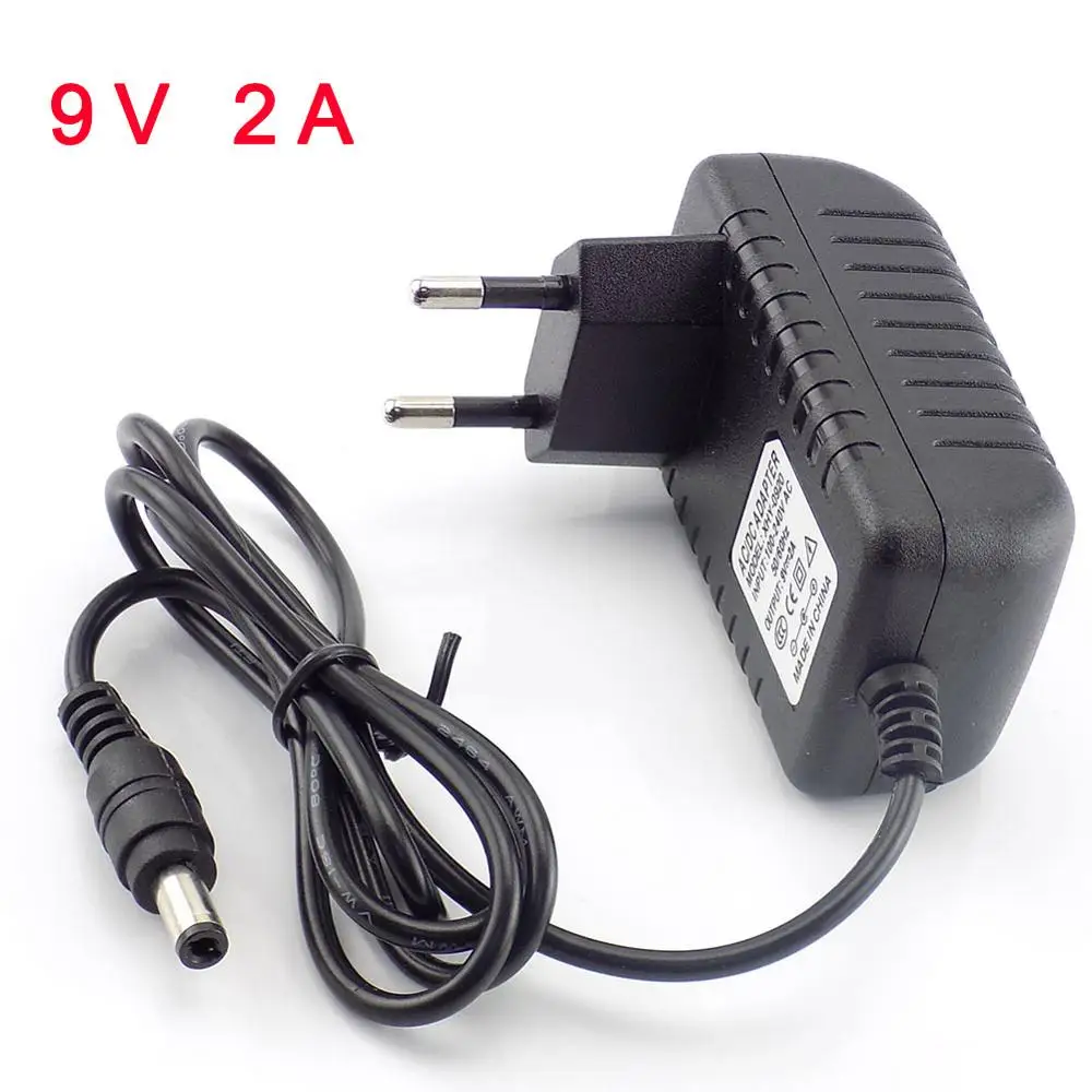 AC 100V 220V к DC 12V 5V 9V 1A 2A 3A 2000ma адаптер питания зарядное устройство адаптер 5,5mm x2.1 2,5mm для CCTV светодиодный светильник - Цвет: 9V 2A 5.5mm2.5MM