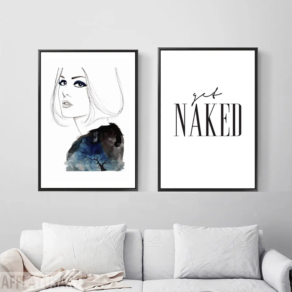 Watercolor-Girl-Naked-Quotes-Wall-Art-Canvas-Painting-Nordic-Posters-And-Prints-Black-White-Wall-Pictures