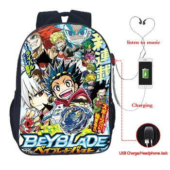 

Hot Sale Beyblade USB Charge Beyblade School Backpack Teens School Knapsack High Quality Students Boys Girls Fashion Rucksack