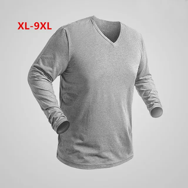 plus size 6xl 7xl 8xl 9xl men designer v neckt shirt casual thermal plus size thermal shirts