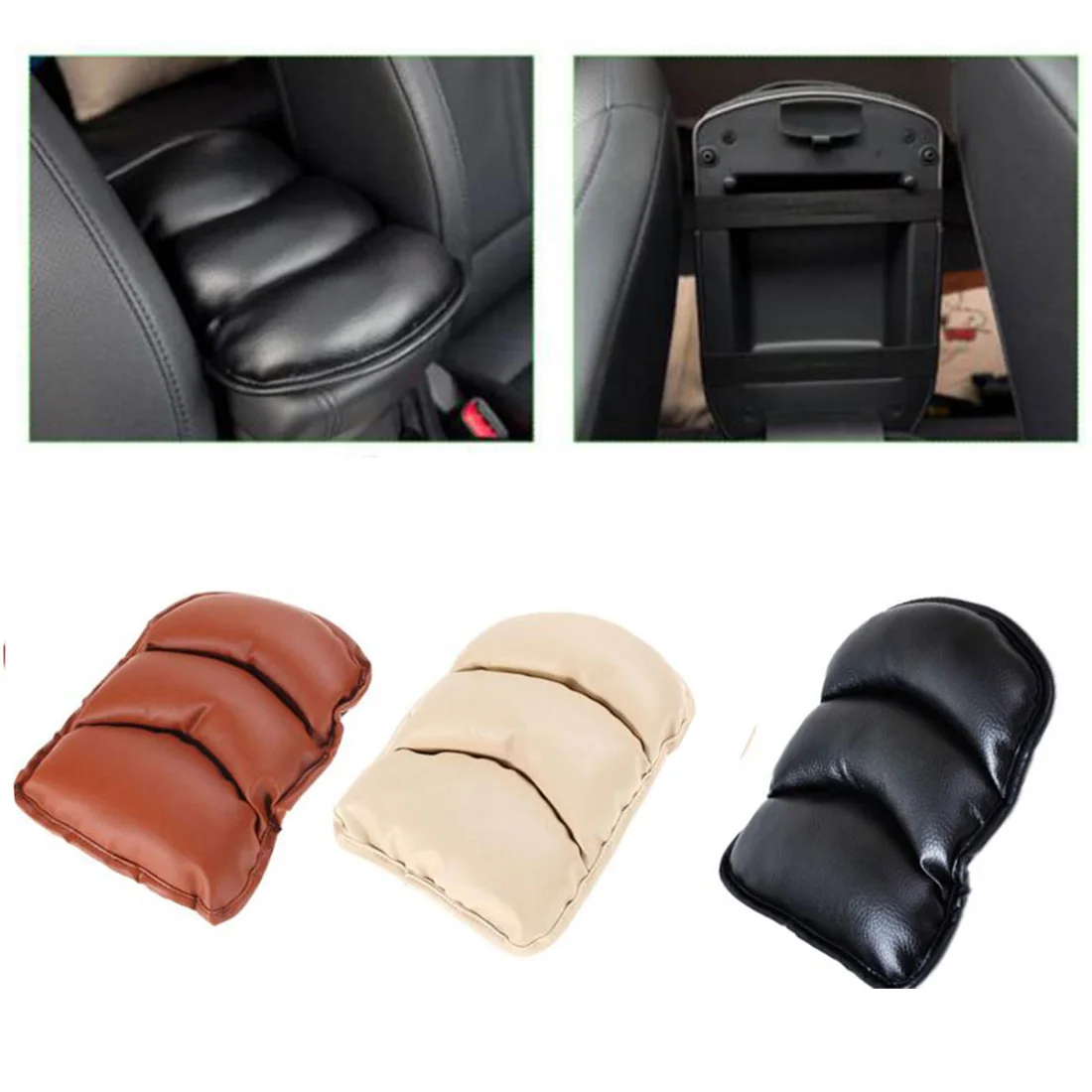 

Dewtreetali Car Leather Central Armrest Console Box Pad Cover Cushion Support Box Arm Rest Seat Box Padding Protective Case Soft