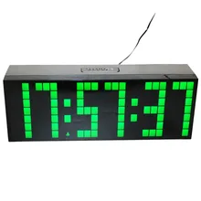 Led digital alarm clock large countdown timer electric clock with temperature calendar display snooze bedside watch green