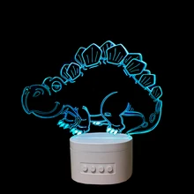 3D Динозавр ночник дистанционное управление переключатель настольная лампа светодиодный 5 цветов Изменение USB Bluetooth лампа с динамиком для ребенка подарок