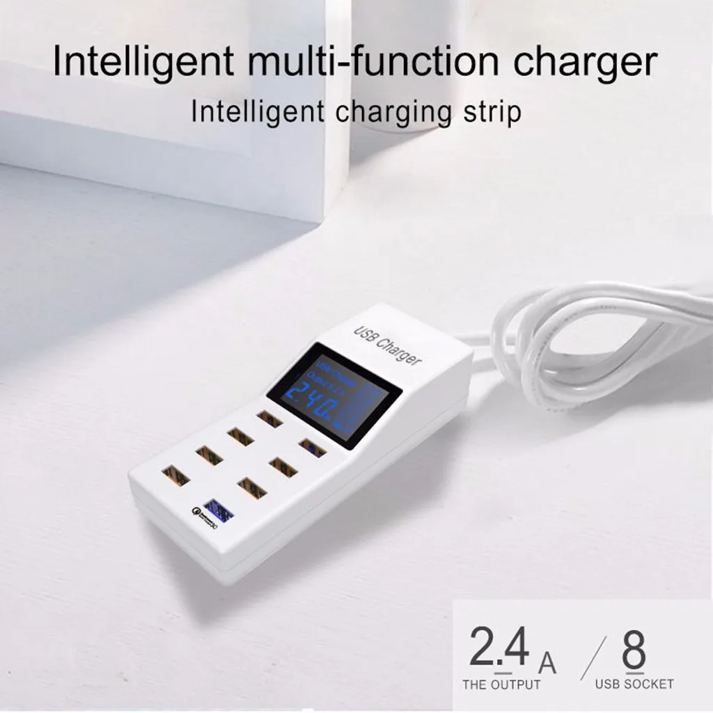

Carprie QC 3.0 Multifunction 8 USB Interface Phone Charger Fast Charging Household Cargador Usb 19Mar23