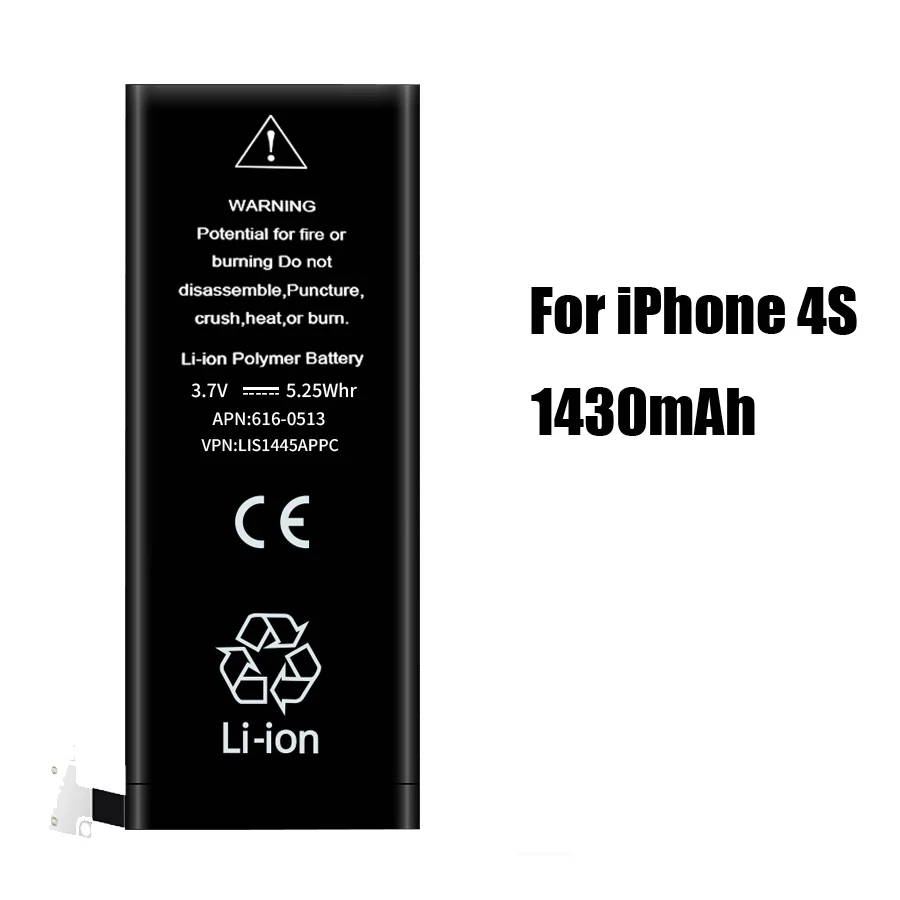 PINZHENG Высокая емкость Телефона батарея для iPhone 6 6S плюс 4S Замена Батарея 0 цикл батарея для iPhone 6 6S плюс батареи - Цвет: For i4s