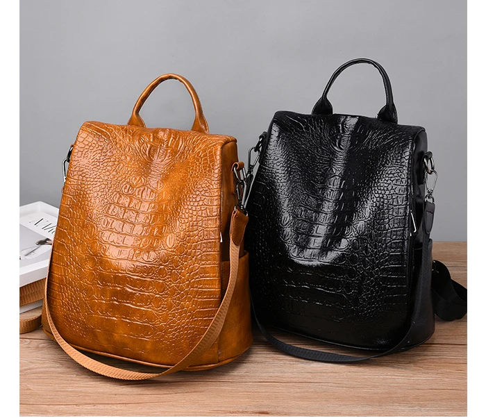 Женские кожаные рюкзаки, винтажная женская сумка через плечо, Аллигатор, дорожный женский рюкзак, Mochilas, школьные сумки для девочек, преппи