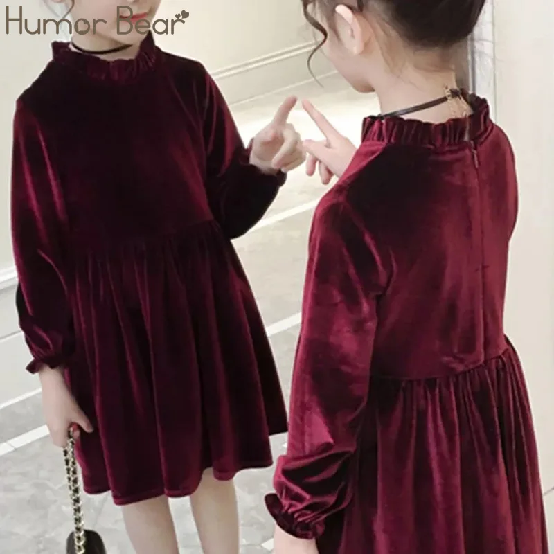 Humor Bear Brand New Spring Autumn Girls Dress Girls Clothes Long Sleeves Princess Party Dress Children Clothing 4-14 Years - Цвет: Фиолетовый