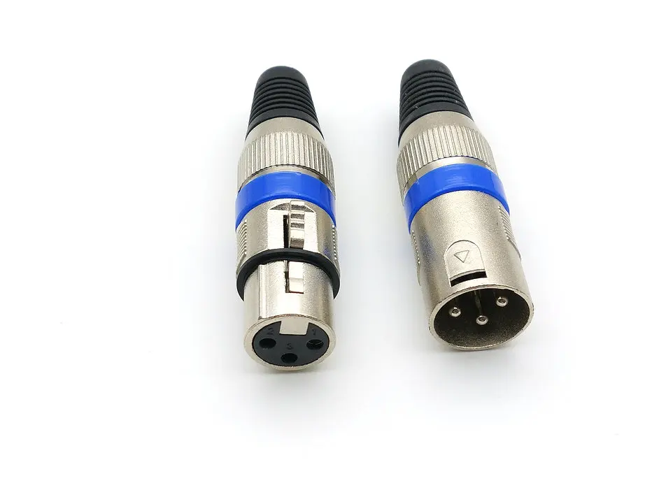 1 комплект никелированный 3 pin XLR аудио кабель Разъем MIC штекер + Женский