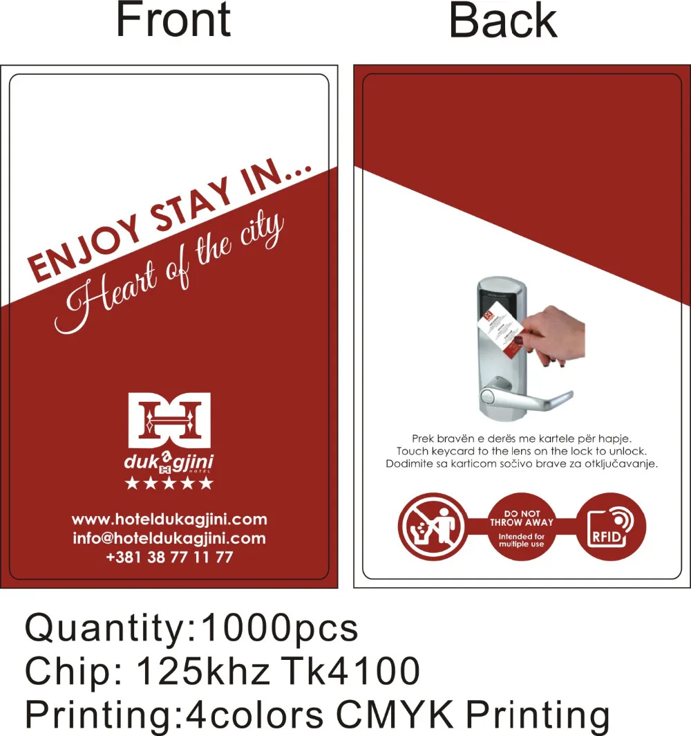 1000 шт. заказ 125 кГц RFID, Пластиковые карты с TK4100 чип