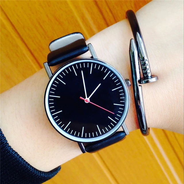 Simple Wrist Watches Clean No LOGO Dial Design Fresh Fashion Casual Clock Leathe Simple Wrist Watches Clean No LOGO Dial Design Fresh Fashion Casual Clock Leathe